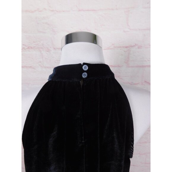 LOFT Black Velvet Halter Top M Sleeveless High Neck Blouse NWT Holiday - Picture 7 of 13